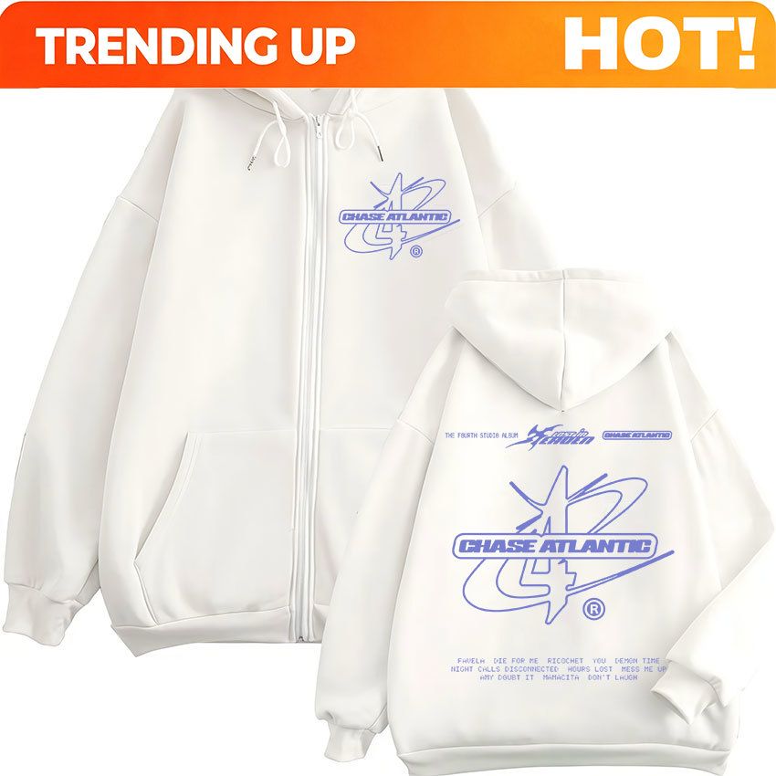 Mens Fashion Zip Up Hoodies - เสื้อฮู้ดซิปพิมพ์ลายวงร็อค Chase Atlantic Lost in Eruen
