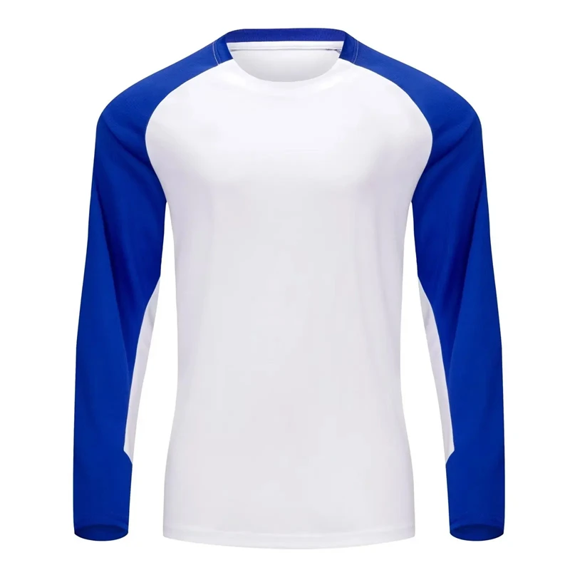 Mens Fashion Clothes - เสื้อยืดกีฬาแขนยาวพิมพ์ลาย 3 มิติ สำหรับผู้ชาย ดีไซน์สีตัดกันเรียบง่าย ทรงหลวม