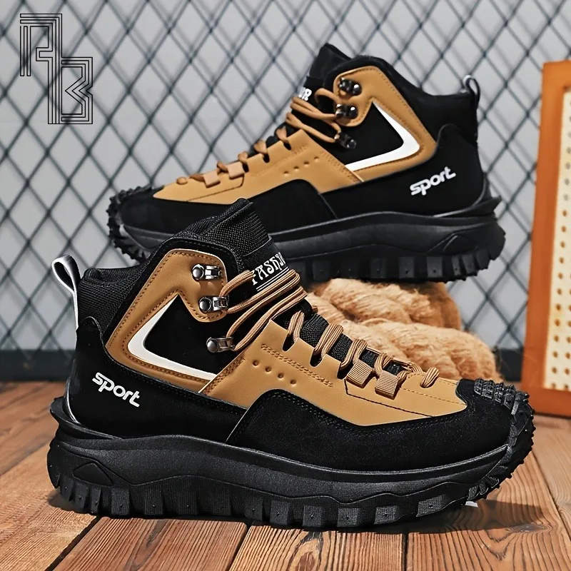 Mens Fashion Trainers - รองเท้าผ้าใบผู้ชายไซส์ใหญ่ รองเท้ากลางแจ้งแฟชั่นอเนกประสงค์ รองเท้าเดินป่าสำหรับผู้ชาย รองเท้าลำลองกันลื่น รุ่นฤดูใบไม้ผลิ สไตล์เกาหลี
