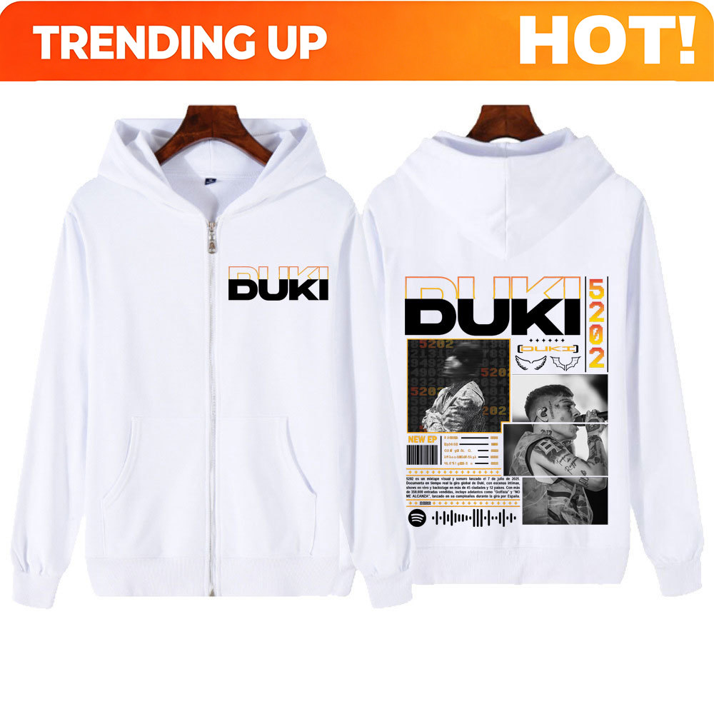 Mens Fashion Zip Up Hoodies - เสื้อฮู้ดซิป Rapper Duki Duki 5202 MIXTAPE