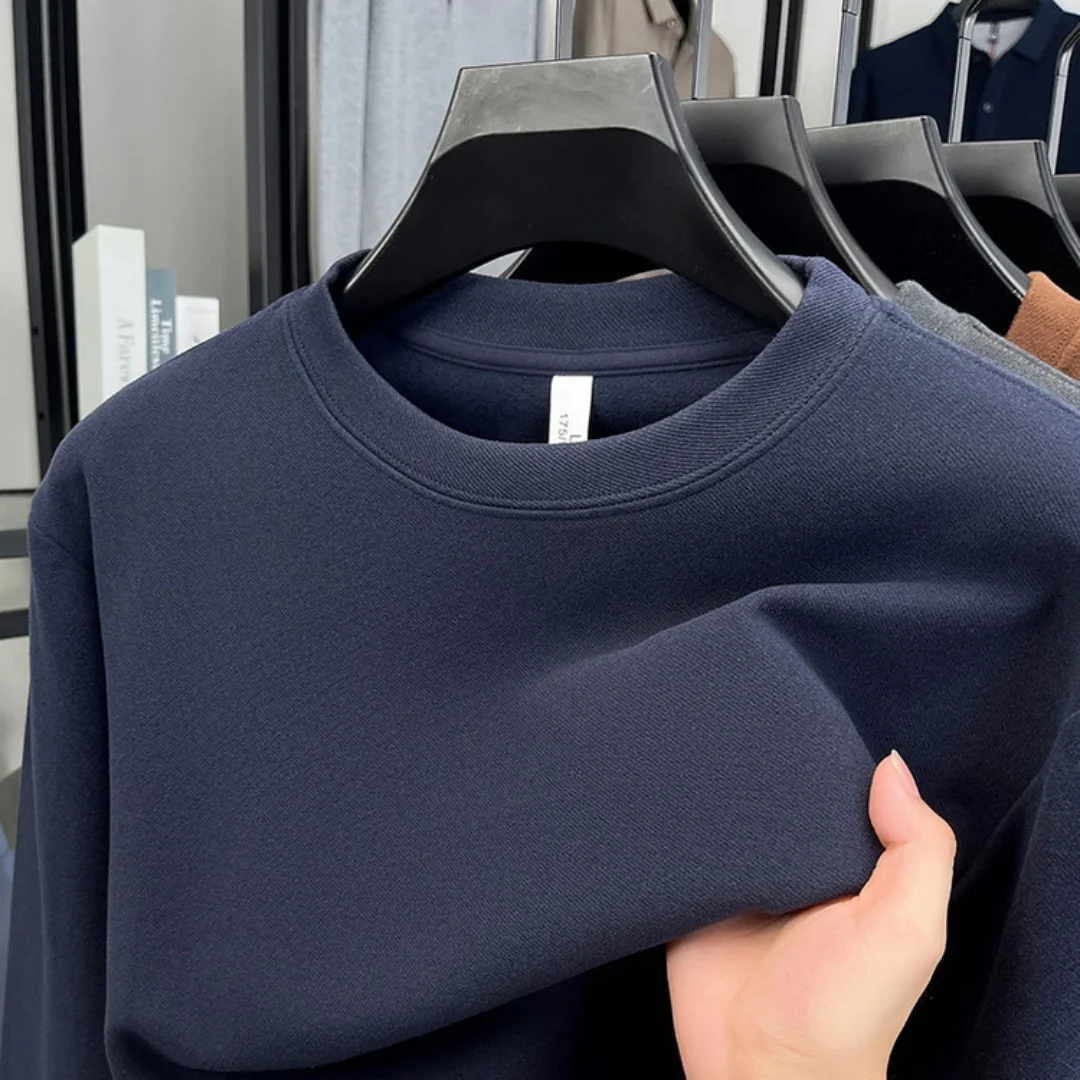 Mens Fashion Clothes - เสื้อยืดแขนยาวคอกลมผู้ชาย แบรนด์หรู ผ้าฝ้ายเนื้อนุ่ม แฟชั่นฤดูใบไม้ร่วง ปักลาย ทรงหลวม