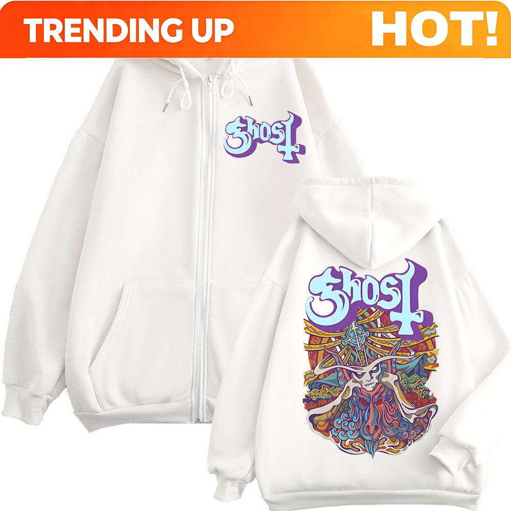 เสื้อฮู้ดซิปกราฟิก Ghost Band  - Mens Fashion Zip Up Hoodies บทวิจารณ์และราคา