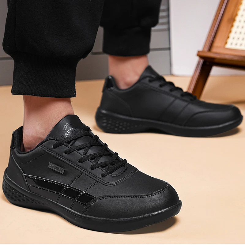 รองเท้าผ้าใบหนัง PU สำหรับผู้ช - Mens Fashion Trainers บทวิจารณ์และราคา