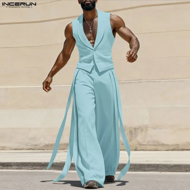 INCERUN ชุดเซ็ตผู้ชาย สีพื้น ค - Mens Fashion Summer บทวิจารณ์และราคา