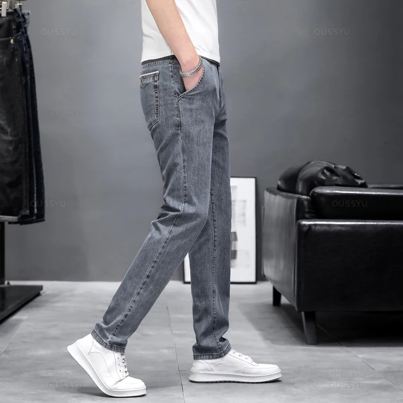กางเกงยีนส์สกินนี่ผ้ายืดสำหรับ - Men'S Fashion Grey Jeans บทวิจารณ์และราคา