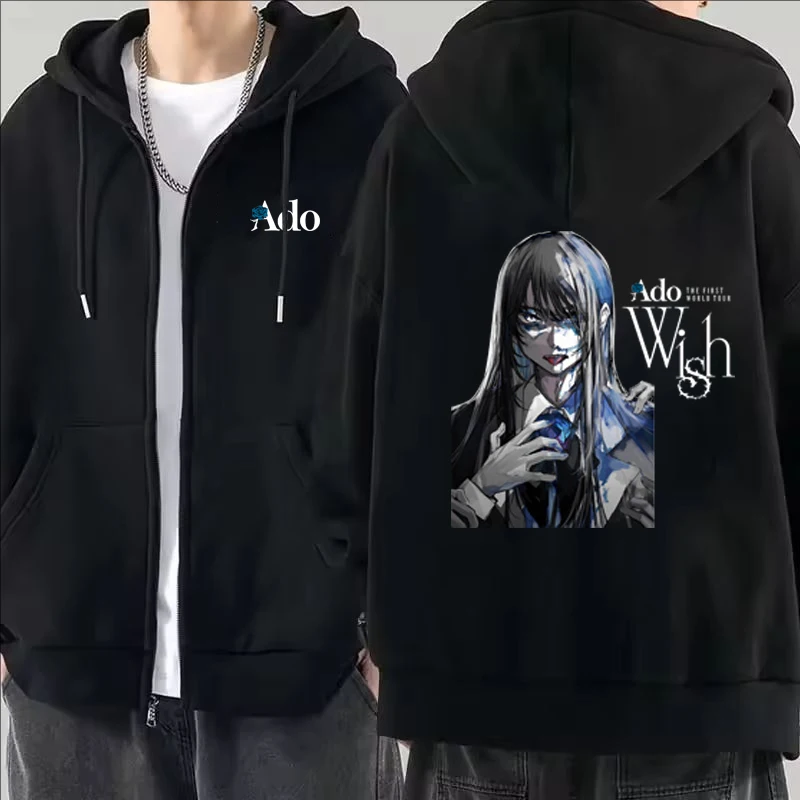 เสื้อฮู้ดซิปพิมพ์ลายกราฟิก Ado - Mens Fashion Zip Up Hoodies บทวิจารณ์และราคา