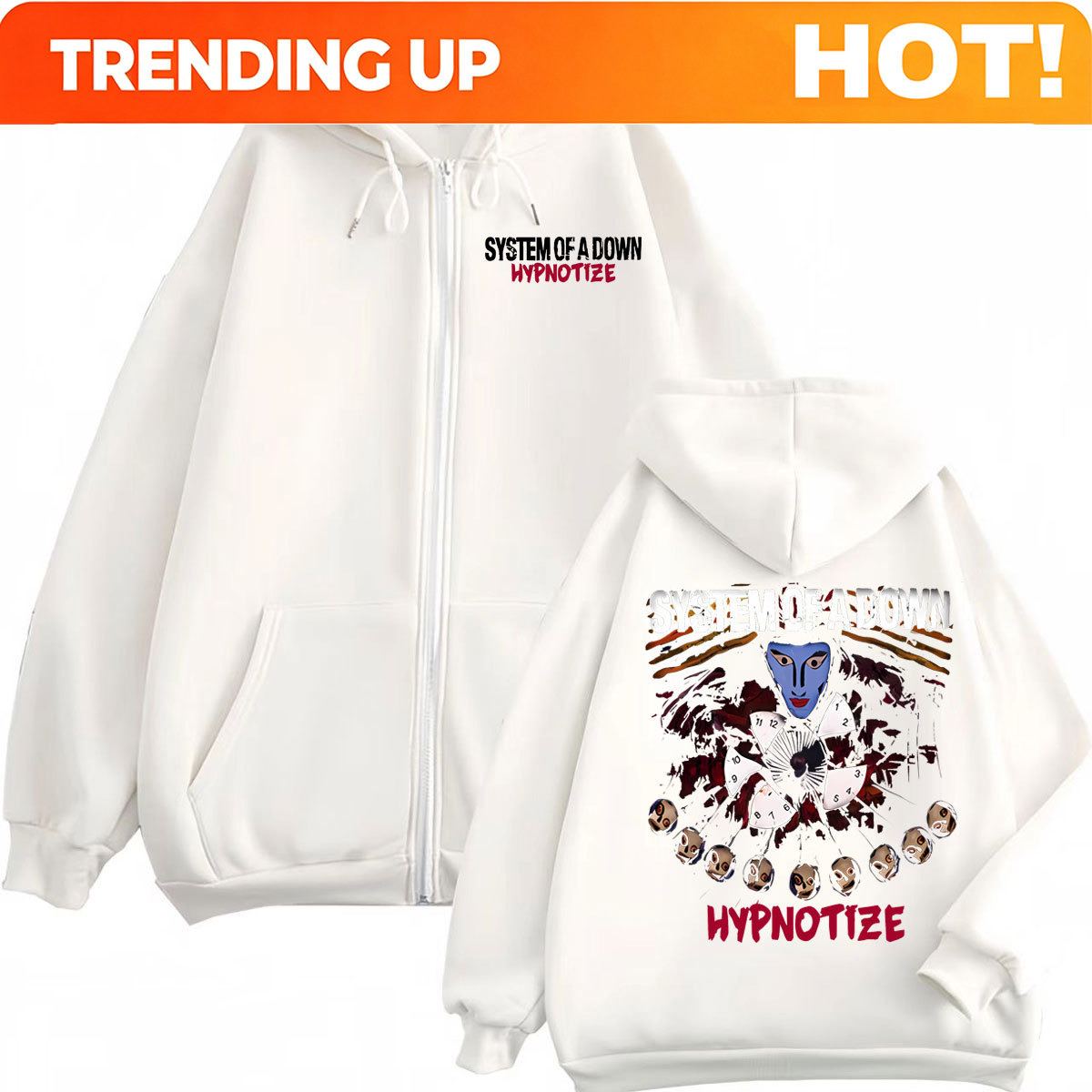 เสื้อฮู้ดซิปกราฟิก Rock Band S - Mens Fashion Zip Up Hoodies บทวิจารณ์และราคา