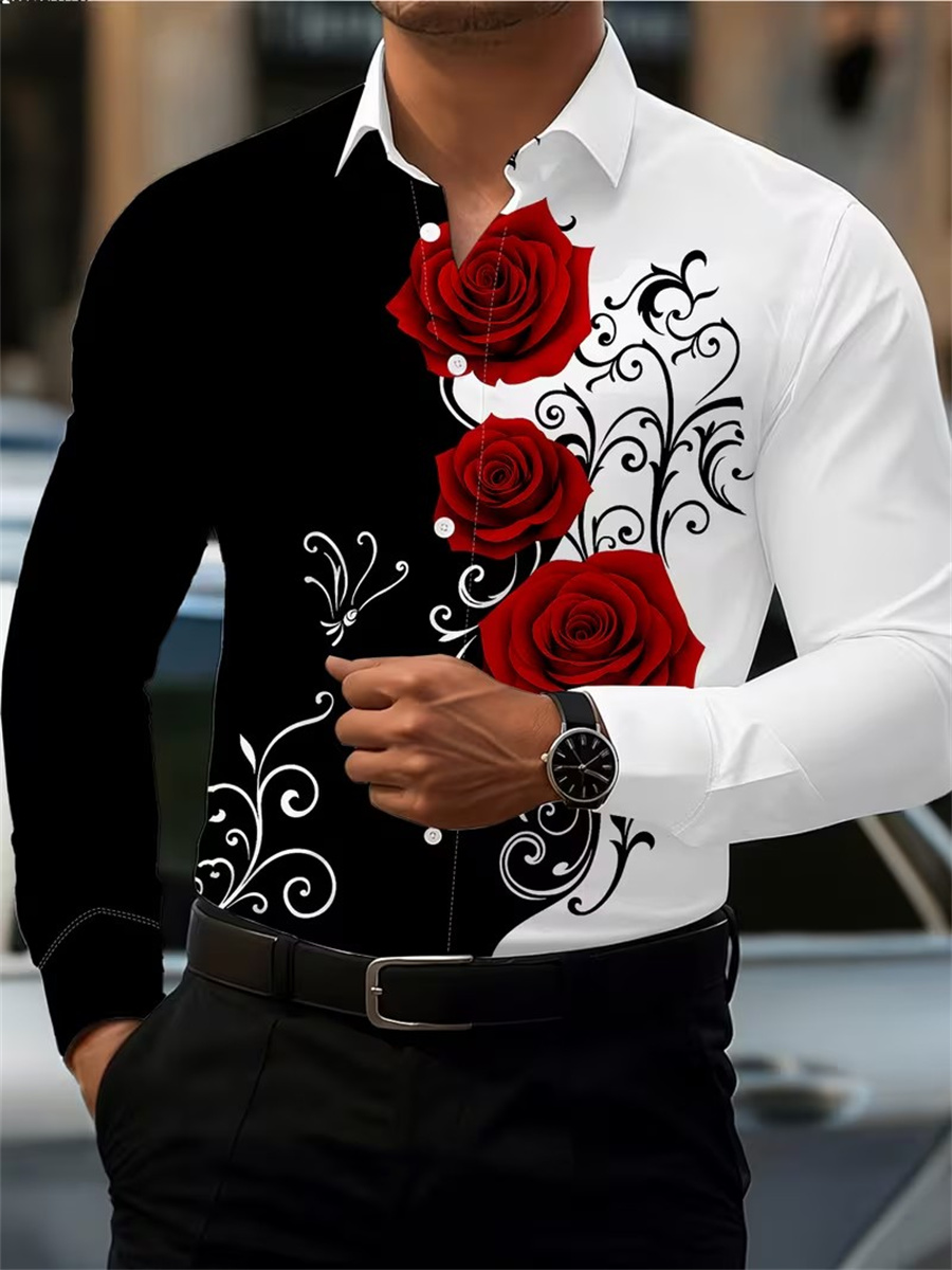เสื้อเชิ้ตแขนยาวพิมพ์ลายดอกกุห - Mens Fashion Clothes บทวิจารณ์และราคา