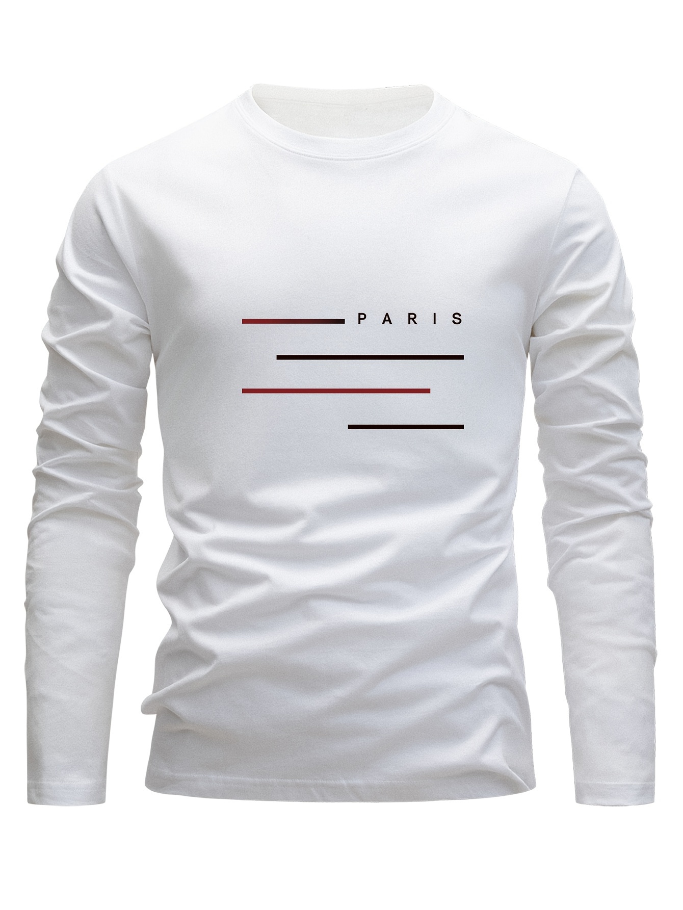 เสื้อยืดแขนยาวคอกลมผู้ชาย ผ้าฝ - Men'S Fashion T Shirts บทวิจารณ์และราคา