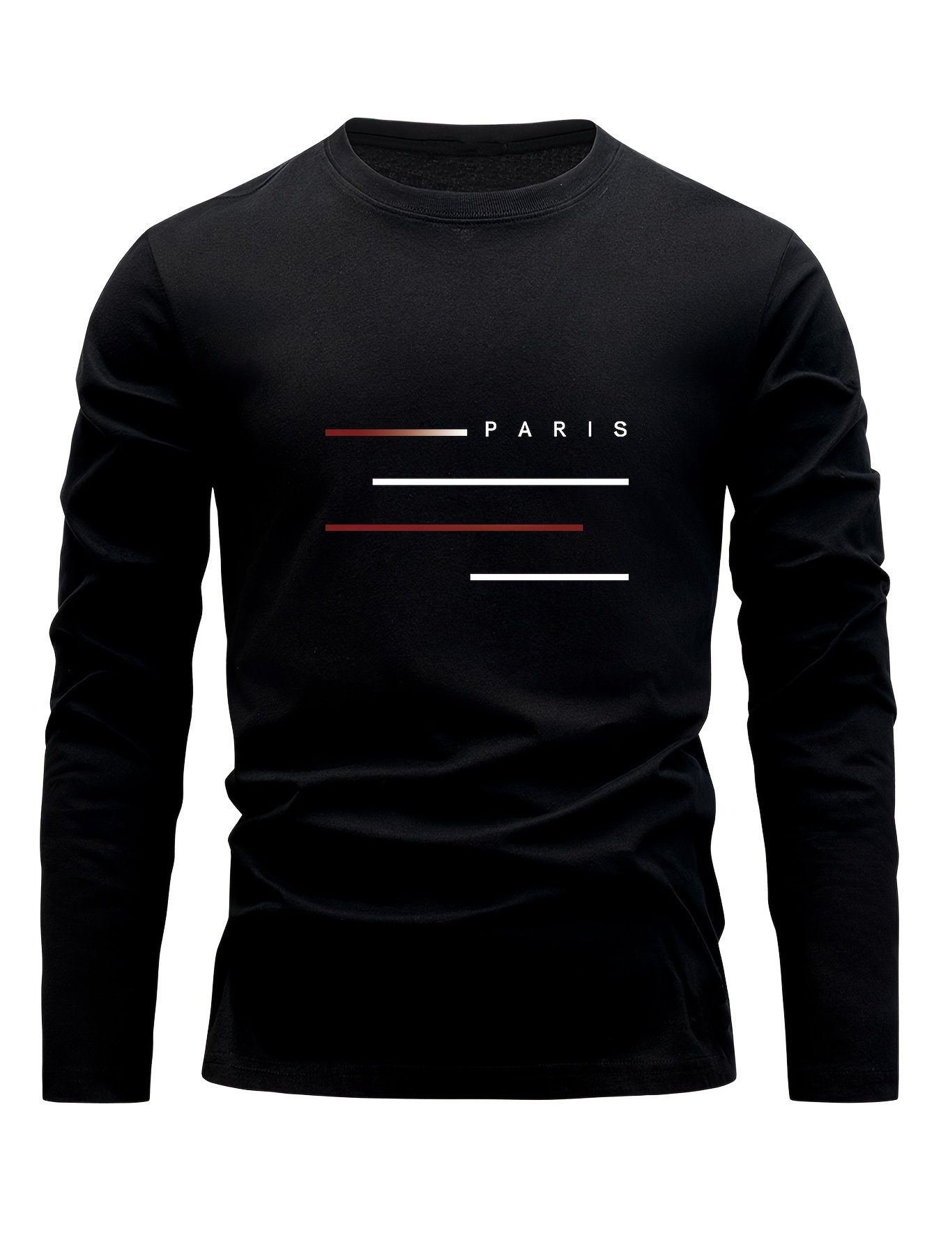 เสื้อยืดแขนยาวคอกลมผู้ชาย ผ้าฝ - Men'S Fashion T Shirts บทวิจารณ์และราคา
