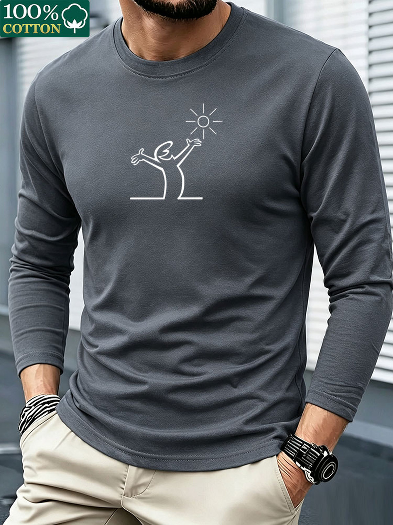 เสื้อยืดแขนยาวผู้ชาย คอตตอน 10 - Men'S Fashion T Shirts บทวิจารณ์และราคา